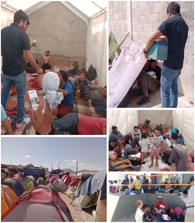 C0202. Acciones de monitoreo e información, en el campamento migrante en la comunidad Tapaloapa, Chihuahua capital, el día 14 de mayo 2024.
