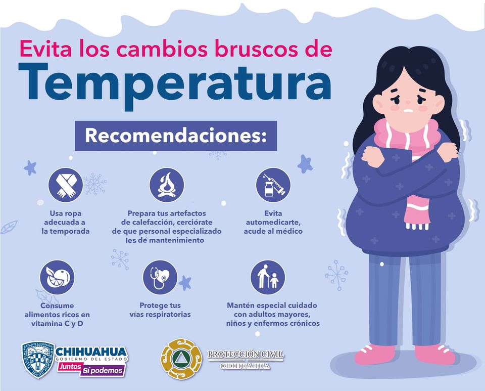 Emite Protección Civil Estatal aviso preventivo por el descenso de  temperatura y probabilidad de lluvias y nieve en la zona norte