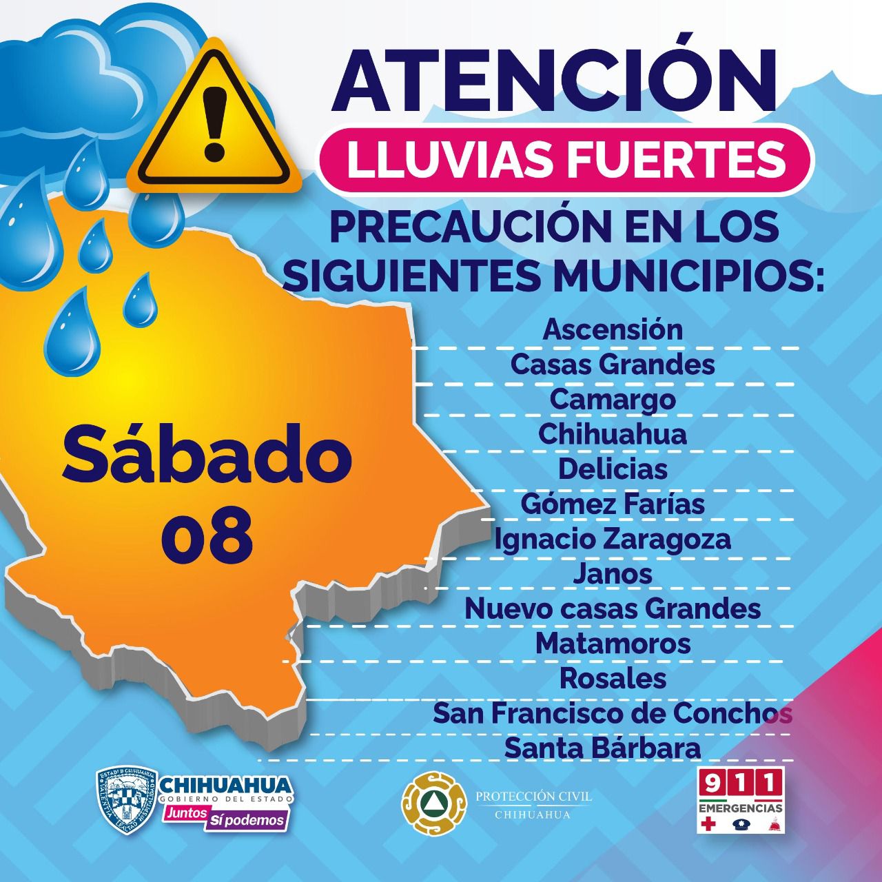 Frente frío mantendrá lluvias y ambiente frío en el estado | Portal  Gubernamental del Estado de Chihuahua