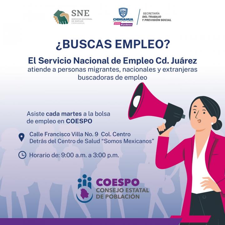 Continúa este martes el programa Bolsa de Trabajo para migrantes en Ciudad  Juárez | Portal Gubernamental del Estado de Chihuahua